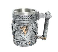 Wasise Viking Mug - Tankards for Men, Viking Tankard Resin Design with Stainless Steel Liner, Medieval Retro Vikings Stainless Steel Beer Mugs, Unique Gifts for Men Beer Lovers Father’s Day Gift