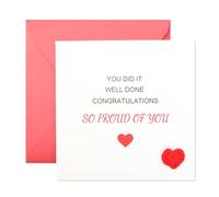 Wasise Well Done Card - Congratulations Card, Proud of You Gifts for Her, graduation cards, You DId It for Exam Results Graduation New Job Promotion Pregnancy Degree GCSE A Level Results