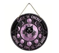 Wasise Witchy Decor - Witchy Gifts for Women, Witch Accessories, Witch Home Decor, Witchcraft Supplies And Tools Kit, Vintage Wall Shelf Stuff, Creative Wooden Doorplate, Black And Purple Magic Cat