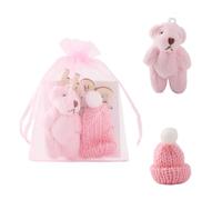 Wasise Worry Bear - Pocket Bear, Emotional Support Plush Bears, Pocket Hug Present Mini Worry Bears, with Inspirational Card, Positive Gift for Birthday,Good Luck,Thinking Of You Gifts - Pink