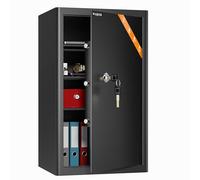WASJOYE Safe Lock Box with Keys, High Security Safety Box, 67L Steel Lock Safes for Home/Office, Cabinet Keys Safe Lock Box for Money Cash Jewelry Medicine Document, 62.5 * 37 * 31CM