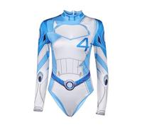 Waslary Anime Figure Swimsuit Invisible Woman Costume Adult Susan Storm Cosplay Swimming Costume Blue