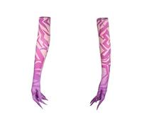 Waslary Hunters Cosplay Glove Anime Purple Dark Pattern Devil Tattoo Gloves Long Oversleeve Arm Print Sleeve Cover Halloween Cosplay Costume (Purple, M)