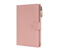 WASON Leather Passport Cover Travel Wallet RFID Blocking - Passport Holder Slot with Zipper Pocket for lD, Boarding Pass,Ticket, Cash, SD Card, Travel Essentials for Men and Women (Pink)
