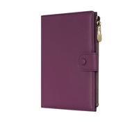 WASON Leather Passport Cover Travel Wallet RFID Blocking - Passport Holder Slot with Zipper Pocket for lD, Boarding Pass,Ticket, Cash, SD Card, Travel Essentials for Men and Women (Purple)