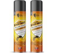 Wasp Killer Foam Spray 2 x 600ml Effective Wasp Nest Killer and Repellent - Quick-Action Wasp Spray with Long Nozzle for Nest Destruction - Ultimate Destroyer Foam - Essential Wasp Repellent