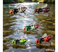 Wasp Topwater Crawler Lure with Rattle for Freshwater Fishing Targeting For Bass, Snakehead, and Topmouth Culter Species, Insect Imitation Design for Freshwater Pond Lake