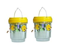 Wasp Trap Outdoor Hanging,1/2 Pack Wasp Trap,Yellow Jacket Trap,Carpenter Bee Traps for Outside, Reusable Hornet Trap,Bee Trap for Outdoors(2Pack-yellow)