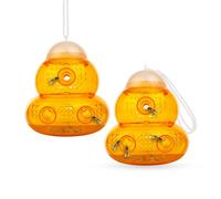 Wasp Traps for Outdoors, 2 Pack Reusable Hanging Wasp Catchers, Hourglass Design Yellow Jacket and Hornet Traps for Patio, Garden, Yard (2 pcs)