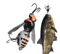Wasp Wasp Artificial Bait with Hooks, Artificial and Reusable, Bait for Fly Fishing, for Rivers, Reservoirs, Coastal Areas and Fishing along the Shore Line, Suitable for Black Bass, Fo