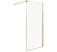 Beliani Shower Screen WASPAM 900 x 1900 mm Gold, Clear