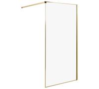 Beliani Shower Screen WASPAM 1000 x 1900 mm Gold, Clear