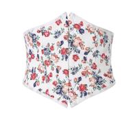 Waspie Corset Belt for Women, Ladies Pirate Waistband Floral Print Underbust Elastic Wide Body Shaper Lace up Waist Cincher Adjustable Shapewear Medieval Renaissance Bustier Top Party Cosplay Bustiers
