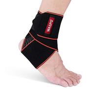 WASPO Ankle Support Brace - Adjustable Ankle Brace Wrap Strap for Sports Protect, Plantar Fasciitis, Achilles tendonitis, Ligament damage, Injury Recovery, One Size for Men Women 1 PC Orange