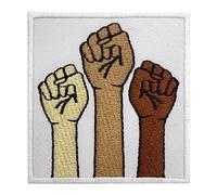 WASPRO Hand Fist Feminist Patch, 1x Embroidered Iron On Sew On Patch, 7x7 cm