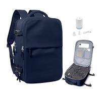 wassdins Vacuum Backpack Travel Bag with Pump, Vacuum Compression Backpack for Women Men, Ryanair Cabin Bags 40x20x25 Underseat, Carry On Personal Item Hand Luggage, Water-resistant Laptop Back Pack