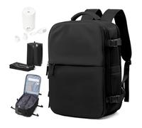 wassdins Vacuum Backpack Travel Bag with Pump, Vacuum Compression Backpack for Women Men, Ryanair Cabin Bags 40x20x25 Underseat, Carry On Personal Item Hand Luggage, Water-resistant Laptop Back Pack