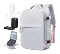 wassdins Vacuum Backpack Travel Bag with Pump, Vacuum Compression Backpack for Women Men, Ryanair Cabin Bags 40x20x25 Underseat, Carry On Personal Item Hand Luggage, Water-resistant Laptop Back Pack