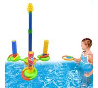Wasser Spritzer - Wasserspielzeug Wurfring Set ABS 950 g 53-90 cm Verstellbar | Wasserpistole Schwimmbad Garten Outdoor Party Kinder Erwachsene | 3 Spritzer 4 Auftrieb Ente Säulen Ringzubehör