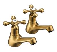 Wasserrhythm Basin Pillar Taps Pair Twin Bathroom