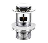 Wasserrhythm Pop up Basin Waste Slotted Click Clack Plug with Overflow Pop-up Bathroom Sink Waste Chrome 304 Stainless Steel