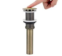 WasserRhythm Pop Up Basin Waste Unslotted Bathroom Sink Waste Bronze Click Clack Sprung Plug Waste Drain Stopper Without Overflow