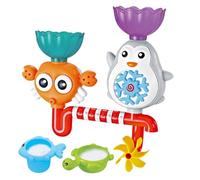 Wasserspielzeug mit Saugnäpfen - Kreatives Badewannen-Spielset, lehrreiche Sensorik-Röhren, Badezubehör zum Thema MINT-Wissenschaft | Für Kinder im Vorschulalter, schwimmende Badewanne, Duschspaß für