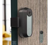 Wasserstein Anti-Theft Mount Compatible with Google Nest Doorbell (Battery) - No-Drill Doorbell Mount to Protect Your Nest Doorbell (Black)