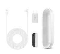 Wasserstein Power adapter (5.2V 2A) with L-shaped USB-C cable (25ft) and back plate, compatible with Arlo 2K Video Doorbell (2nd Gen) (White) (doorbell not included)