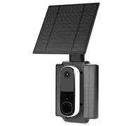 Wasserstein Universal Solar Charger with Built-in Battery Compatible with Arlo Video Battery Doorbell 2K (2nd Gen), WYZE Wireless Duo Cam & eufy E340/C30/C31 Doorbell (2.5W)