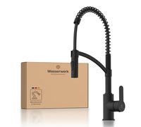 Wasserwerk WK3 Flexible Kitchen Tap with 2 Functions Matte Black Spiral Spring Mixer Tap for Kitchen Made in Germany