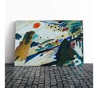 Wassily Kandinski Romantic Landscape Canvas Print | Gallery Wrapped 30mm Frame Wall Art | 24x16 inches | Ready to Hang | Modern Landscape Picture | Living Room Bedroom Lounge Office