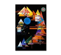 Wassily Kandinsky Abstract Wall Art Prints-Reproductions of famous paintings- 'Triangles in a Curve,1927'Picture Giclee Print On Canvas-Artwork poster for Living Room Decor 30x45cm(12x18in) Frameless