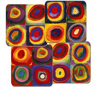 Wassily Kandinsky Farbstudie Quadrate Coaster Set Of 4. Cork Backed. Colour Study, Squares with Concentric Circles Vasily