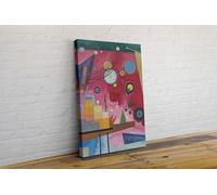 Wassily Kandinsky Heavy Red Framed Canvas Wall Art Picture Print Home Decor Living Dining Room Home Office Bedroom Gift for Her Him