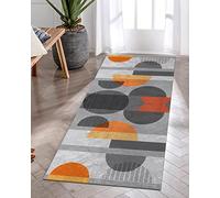 Wassly Runner Rug for Hallway Kitchen Grey Orange Rug Runner Non-slip Doormat Runners Carpets Corridor for Living Room Width 40cm/ 50cm/ 60cm/ 70cm/ 80cm/ 90cm/ 100cm (Color : A, Size : 40x300cm)