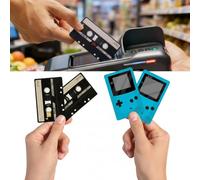 Wassupbo 8Pcs Credit Card Skin Set, Waterproof Debit Card Stickers Game Machine Theme, PVC Decorative Skins for Visa ＆ Mastercard, Non-Slip Personalized Design, Easy to Apply & Remove