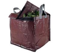 Waste Bags - 90 Litre Brown bag with Lid - PREMIUM GRADE - Industrial Fabric and Handles - Heavy Duty/Green Waste Sacks (1)
