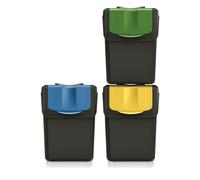 Keden Sortibox 3 x 20L Recycling Trash Can Segregation Bin Rubbish Bins Black