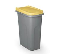 Waste bin grey/yellow plastic 25L