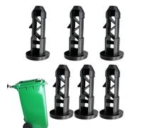 Waste Bin Pins - Black Steel Hinge Connectors, Outdoor Trash Lid Fastening Components Kit, Municipal Garbage Container Accessory Set, Industrial Strength Build with Protection