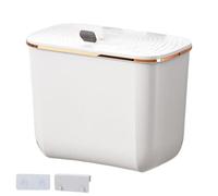 Waste Bin, Trash Can with Lid, Compost Bins for Kitchen, Wall Mounted Feature, Easy Open Container, Space Saving Home Accessory, Garbage Dustbin for Indoor and Outdoor, 10.4x5.8x8.2 Inches