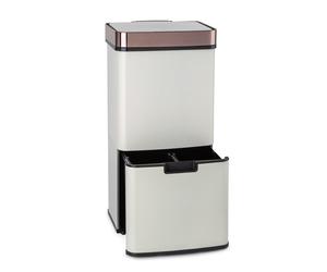 Waste Bin Trash Garbage Sensor 72 L Kitchen Office Steel 4 Containers Rosegold