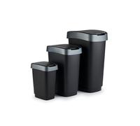 Waste Bins with hinged lid Rotho Twist waste bin set of 3- 10L, 25L and 50L Bins