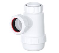 SPARES2GO Waste Bottle Trap 38mm Shallow Bathroom Kitchen Sink Basin Bidet Urinal Seal (40mm 1.5")