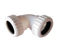Waste Compression 90 Degree Bend Elbow - White 90 Degree 40mm Waste Knuckle Pushfit (Pack of 4)