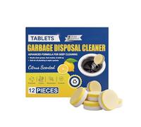 Waste Disposal Cleaner Tablets, Foaming Garbage Disposal Deodorizer and Kitchen Sink Plughole Freshener, Deep Cleaning Citrus Scented Eco-Formula for Monthly Maintenance, 12 Pack