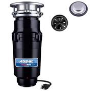 Waste Maid 10-US-WM-458-SL-3B Waste Disposal Anti-Jam Stainless Steel Food Waste Grinding System Odour Protection 3/4 HP Slim Line Black