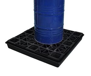 Waste Oil Collection Spill Pallet 1-4 Drum Spillpallet from The Lean Centre. Low profile spillpallet ideal for use under waste oil collection drums and containers.