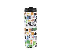 Waste Operative Travel Mug - Novelty Bin Man Worker Gift - Reusable Stainless Steel Vacuum-Sealed Double-Walled Hot/Cold Drinks Travel Flask 500ml (16 fl oz)